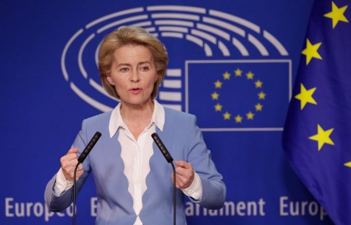 Déclaration de la présidente von der Leyen lors de la conférence de presse conjointe avec le président Metsola à la suite du vote en plénière du Parlement européen Déclaration de la présidente von der Leyen lors de la conférence de presse conjointe avec le président Metsola à la suite du vote en plénière du Parlement européen