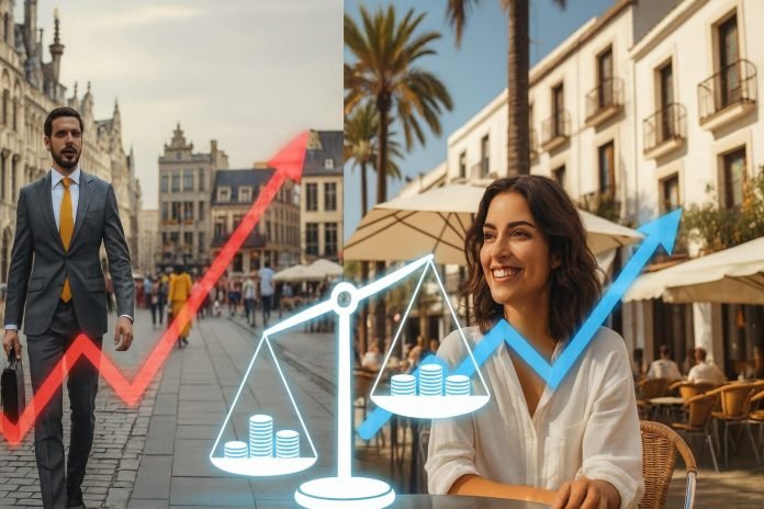 La richesse de la perspective : une comparaison des salaires, des impôts et du pouvoir d’achat en Belgique et en Espagne La richesse de la perspective : une comparaison des salaires, des impôts et du pouvoir d’achat en Belgique et en Espagne