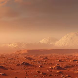 L'existence d'une alternance de saisons sèches et humides aurait pu favoriser l'apparition de la vie sur Mars. Image générée par une IA. © Marco Attano, Adobe Stock