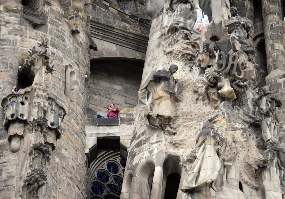 Détails de la basilique de la Sagrada Familia, à Barcelone, le 6 septembre 2008.