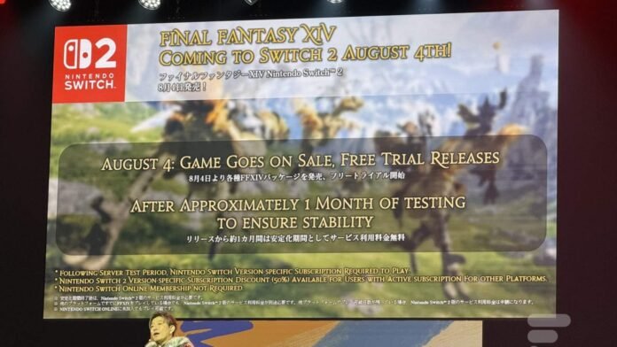 Final Fantasy XIV arrive sur Nintendo Switch 2 le 4 août : le premier MMORPG majeur de la console