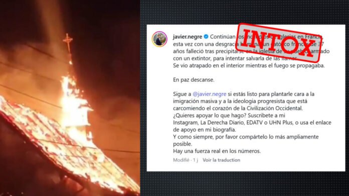 Un clocher en feu ? Rumeurs et intox autour de l'incendie d'une église désacralisée Un clocher en feu ? Rumeurs et intox autour de l'incendie d'une église désacralisée