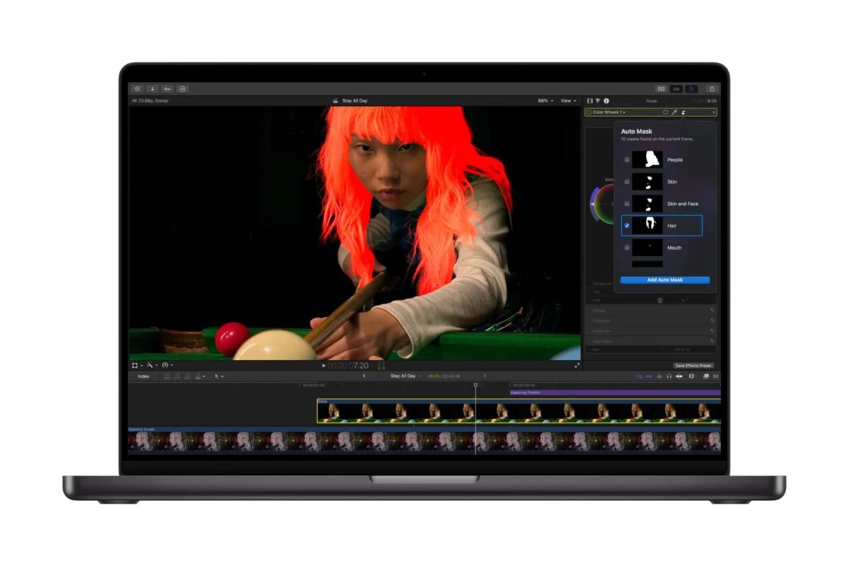 Apple muscle Creator Studio à l’IA : sous-titres auto, détection de montage et Pixelmator dans toutes les apps 2 apple creator studio final cut pro auto mask