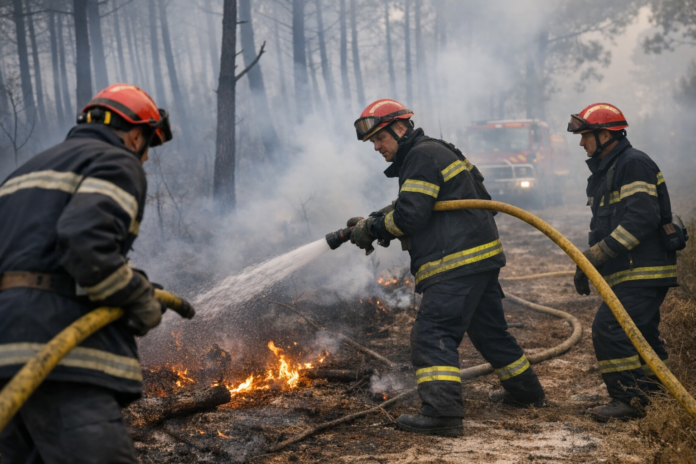 Le Porge : au quatrième jour, des pompiers à bout de souffle face au feu Le Porge : au quatrième jour, des pompiers à bout de souffle face au feu