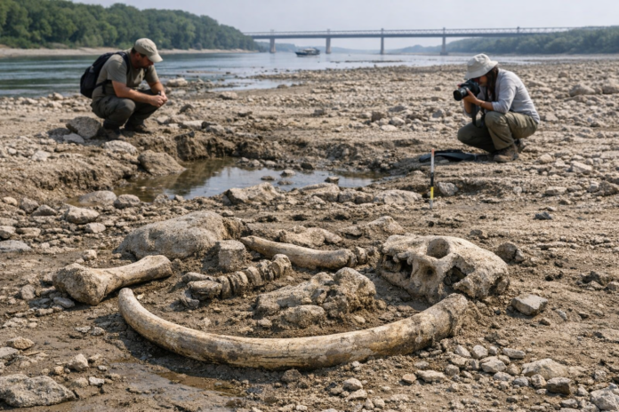 Des os de mammouth apparaissent dans le lit du Danube en Bulgarie au cœur d’une sécheresse historique Des os de mammouth apparaissent dans le lit du Danube en Bulgarie au cœur d’une sécheresse historique