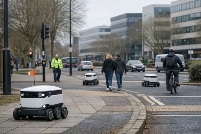 Milton Keynes, laboratoire des livraisons par robots sur trottoirs