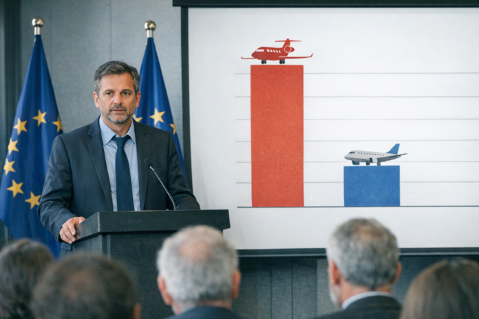 Anthony Viaux: l'Europe doit aller au bout du principe pollueur‑payeur pour les jets privés Anthony Viaux: l'Europe doit aller au bout du principe pollueur‑payeur pour les jets privés