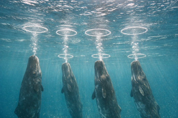 Des cachalots font des bulles en dormant, une stratégie pour rester à l'abri des vagues