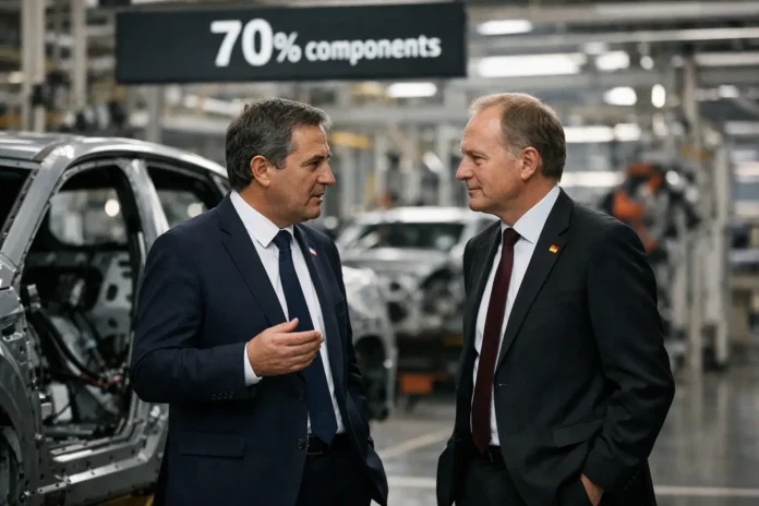 Nouvel accord franco-allemand : la règle des 70% qui remodèle les aides à l’automobile Nouvel accord franco-allemand : la règle des 70% qui remodèle les aides à l’automobile
